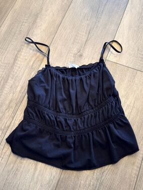 Cotton On Black Ruched Spaghetti Strap Camisole
